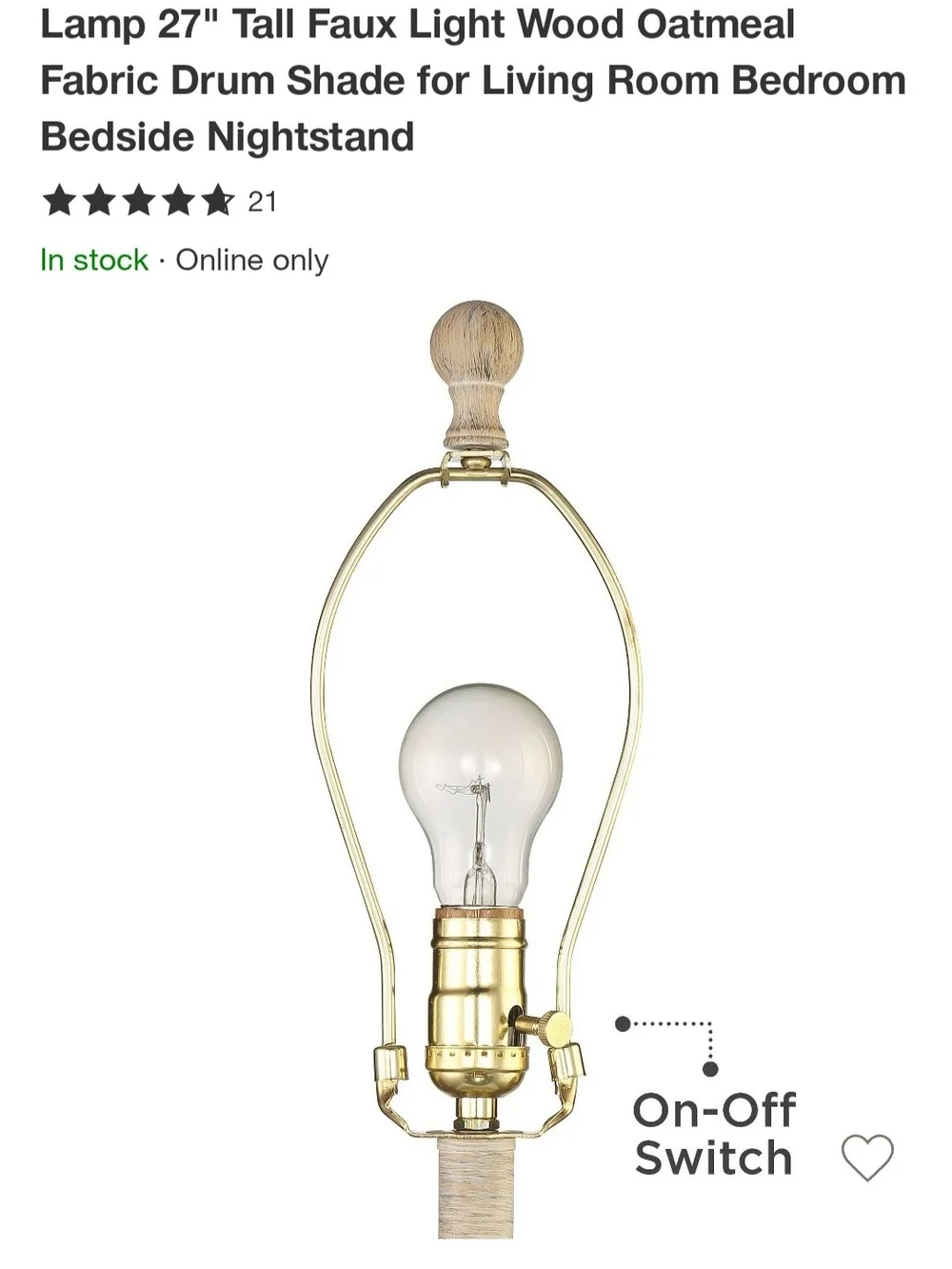 Oatmeal Fabric Shade Table Lamp with Light Wood-Effect Base